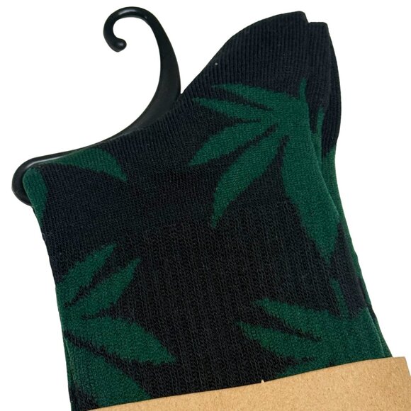 HUF Plantlife Socks Black Green Leaf MJ Leaf Unisex New Never Worn - Picture 3 of 6